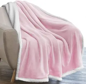 Custom Sherpa Blanket Flannel Soft Fleece Warm Sherpa Throw Blanket For Winter