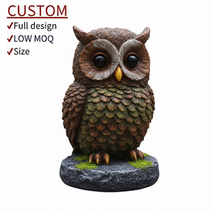 Figurines d'hiboux miniatures personnalisées en résine, petite statue d'oiseau pour la décoration de jardin féerique, micro-paysage, ornement de pot de <span class=keywords><strong>plantes</strong></span> succulentes - Product Image 3