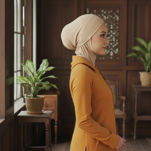 Kilang Jahit Pukal OEM Muslimah Casual Breathable Knit Fabric Sports Hoodie Labuh Set Ex-factory Price Menutup Aurat - Product Image 2