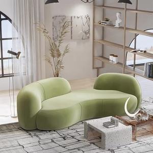 Modern White Sectional Sofa Modular Lamb Wool Fabric Couch Nordic Living Room Lounge Seating - Product Image 3