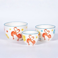 Ensemble de vaisselle de cuisine personnalisée à motif flamant rose, bol, assiette, tasse