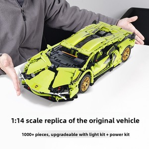 Bloques de Construcción Técnicos a Escala <span class=keywords><strong>1</strong></span>/18, Juguete Genial para Niños, Regalo, Modelo de Auto de Carreras Hypercar, Ladrillos para Armar Vehículos, Bloques de Construcción para Ingenieros - Product Image 3