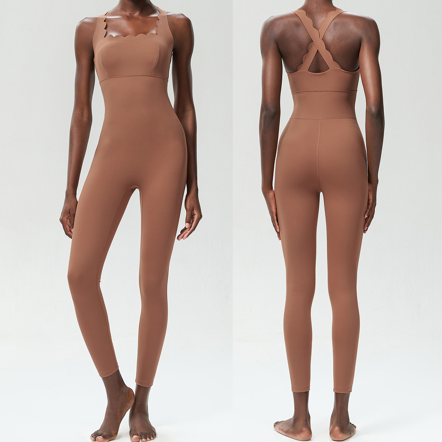 Lt485 Wave Small Wave Siaman Abbigliamento Sportivo Caffè Cannella