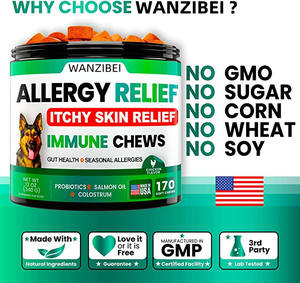 WANZIBEI индивидуальная фирменная питомская питомца зуд снятие кожи аллергия Иммунная добавка для собак - Product Image 5
