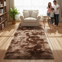 Tapis de sol en peluche shaggy, à poils coupés et bouclés, doux et moelleux, antidérapant, adapté aux animaux domestiques, motif tie-dye, fabriqué à la machine, pour chambre et salon