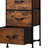 Commode à tiroirs en tissu, structure métallique robuste avec plateau en bois, organisateur de rangement anti-basculement pour chambre, placard, chambre d'enfant, couloir