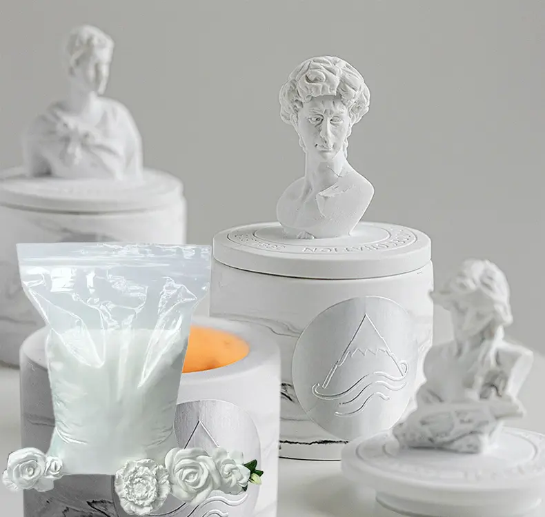 Modello polvere gesso bianco arte scultura aromaterapia gesso pietra espandibile fatto a mano fai da te gesso polvere all'ingrosso