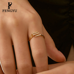<span class=keywords><strong>Bague</strong></span> minimaliste en or 14 carats et zircon pour femme, en argent sterling 925, ajustable, empilable, bijoux fins <span class=keywords><strong>de</strong></span> créateur, vente en gros - Product Image 4
