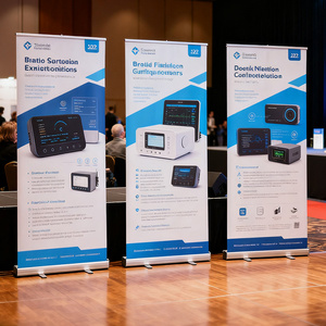 Tùy chỉnh xách tay triển lãm thương mại nhôm quảng cáo ngoài trời thăm dò ý kiến lên biểu ngữ có thể thu vào cuộn lên biểu ngữ đứng hiển thị - Product Image 5