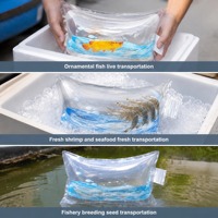 Sac d'expédition pour poissons vivants de taille personnalisée 25*40, 180μm, emballage plastique imprimé pour l'exportation et la distribution commerciale de poissons
