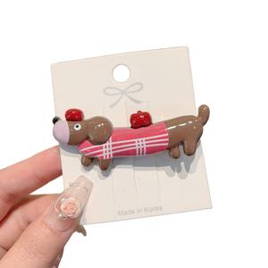 2025 nouveau mignon <span class=keywords><strong>teckel</strong></span> chien en forme de pince à cheveux cheveux cassés sur le côté et le front bandeau pince pour les femmes - Product Image 5