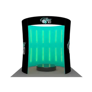 Портативный многоразовый светодиодный фон RGB для вечеринки, выставочный тканевый инструмент, Бесплатная быстрая настройка, круглая фотобудка, 360 корпус