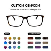 Monturas de Gafas Ópticas Unisex Cuadradas de Acetato con Lentes de PC, Diseño Ligero para Uso Diario - Venta al por Mayor con Logotipo Personalizado