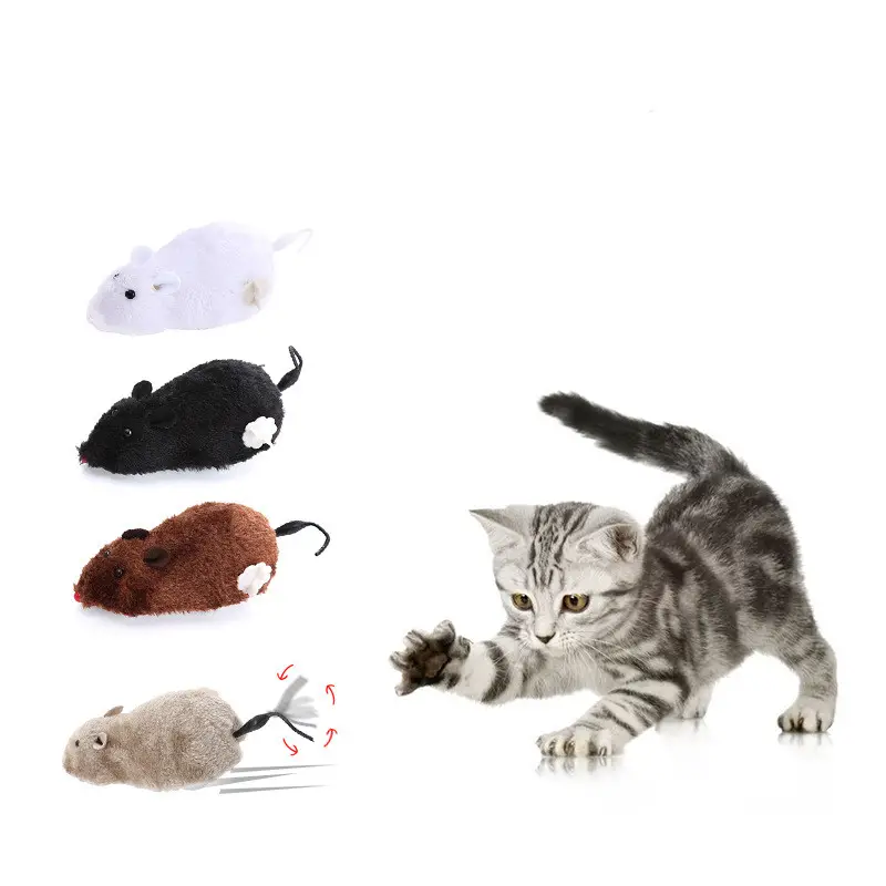 Ratón de peluche con forma de ratón para mascotas, juguete interactivo con sonido, se mueve, se mueve