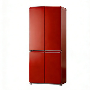 516L Retro Red Four-Door French Door Built-in <b>Refrigerator</b> With Air Cooling Frost-Free for Household and Hotel Use Four-Door Des - Product Image 4