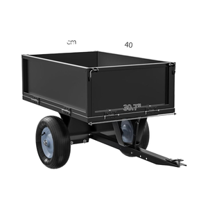Xe kéo đổ thùng thép hạng nặng <span class=keywords><strong>10</strong></span> feet khối màu đen, xe kéo đa năng dùng cho máy cắt cỏ, làm việc sân vườn - Product Image 2