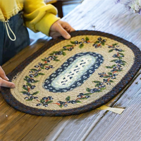 Zuijia – napperon en corde de chanvre tissé créatif, tapis de Table de cuisine décoratif moderne, sous-verres avec imprimé