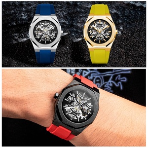 Orologio Automatico Cinese con Cassa in Acciaio Inossidabile, Lancette Luminose, Quadrante Scheletrato e Cinturino in Silicone - Orologio da Polso di Lusso OEM ODM - Product Image 2