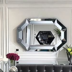 Tùy Chỉnh Độc Đáo Pháp Phong Cách Bevel Glass Cạnh 3D Không Khung Lớn Bát Giác Tường Gương Cho Đồ Nội Thất Phòng Khách Trang Trí Nội Thất Nhà Gương - Product Image 1