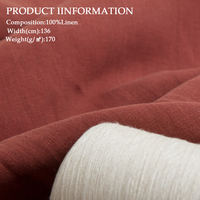 Tissu en lin 100% lavé au sable, de poids moyen, résistant à l'abrasion, respirant, écologique, style ethnique chinois, 170g, vente en gros