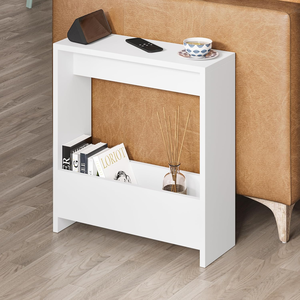 Mesa auxiliar con revistero para sala de estar y oficina Mesa auxiliar con revistero Mesa auxiliar de madera estrecha para sala de estar - Product Image 5