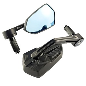 Rétroviseur de guidon de moto Qiangye en plastique noir, 8 tailles, apparence unique - Product Image 4
