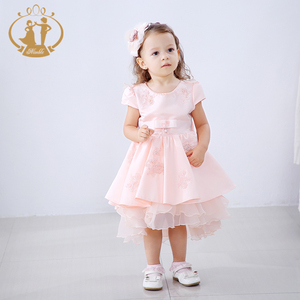 Nhanh Nhẹn Mới Nhất Trẻ Em Ưa Thích Ăn Mặc Hình Ảnh Hoa Handmade Beading Đơn Giản Thiết Kế Áo Dài Cho Bé Gái Giáng Sinh Bé Cô Gái Dresses - Product Image 5