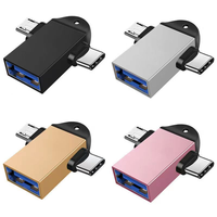 Adaptateur OTG Type-C 2-en-1 Micro USB vers USB-C Convertisseur de synchronisation Lecteur de clé USB pour téléphone Connecteur de souris Connecteur USB