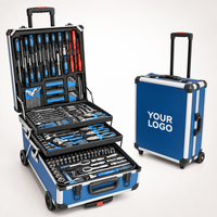 Ensemble professionnel de 1200 outils en coffret à roulettes, comprenant tournevis isolés, clés mixtes, douilles, pinces à sertir, en chrome vanadium, OEM