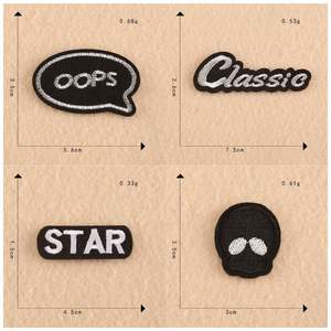 Simple Style Embroidery White Black Letter Patch for Clothing - Product Image 4