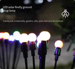 Durable PVC <strong>Solar</strong> <strong>Garden</strong> <strong>Light</strong> Wind-Powered LED Firefly Lamp <strong>IP67</strong>/68 Waterproof Outdoor Christmas Decorations Landscape - Product Image 4