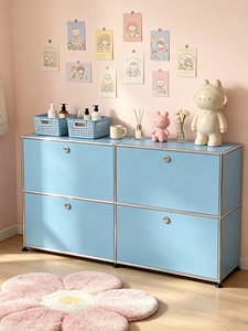Nordic-style Internet-famous Sky-blue for <b>Sideboard</b> TV Cabinet Modular <b>Storage</b> Unit Stainless Steel Multi-functional - Product Image 2