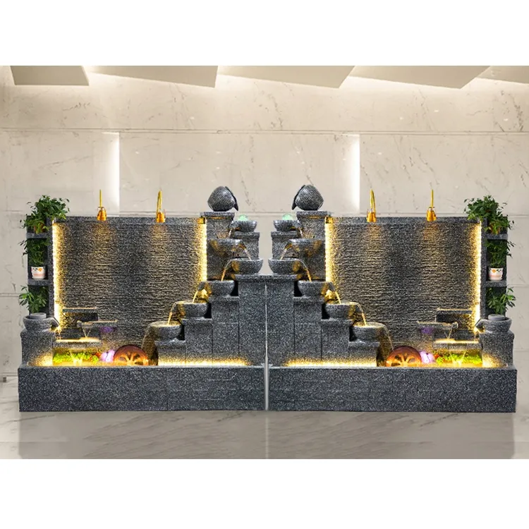 Cheap Factory Price Dark Grey Feature Wall Sturdy And Durable granite stone water wall fountain