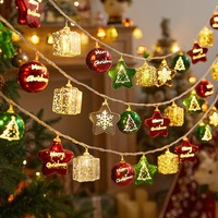 LED Weihnachtsstern-Lichterkette Galvanisierte Ornament-Kugeln Feenlichter Baum-Hängedekoration Feiertagsparty-Dekor