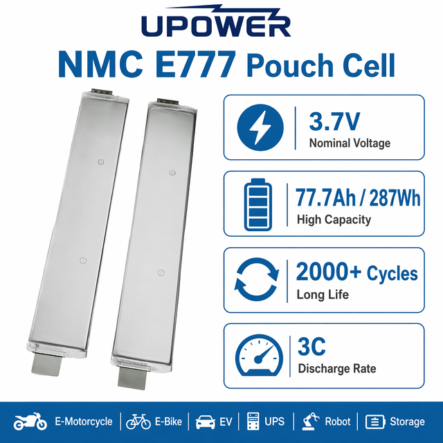 ULi Wholesale OEM Rechargeable E777 3.7V 77.7Ah NMC Pouch Cell Lithium Polymer Battery for Electric Vehicles Battery Replacement