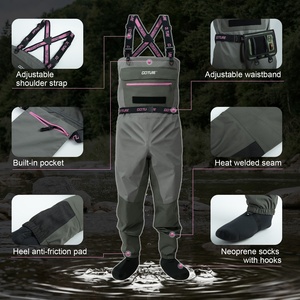 Waders respirants pour femmes GOTURE, tissu 5 couches, renforcés en Kevlar, imperméables, avec bretelles réglables - Product Image 3