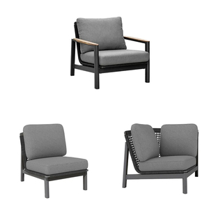 Ensemble de canapés de jardin en aluminium et rotin, mobilier d'extérieur, canapé modulable - Product Image 3