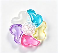 Lessive en capsules solubles en PVA à forme de fleur, conception multi-chambres, pour usine OEM personnalisée