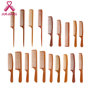 Super Hot Amazon Hair Cutting Yellow Comb OEM Customized LOGO Mixed Wood and Plastic Comb