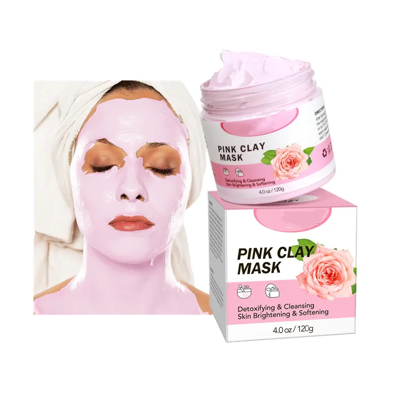 Natuurlijke Organische Koreaanse Schoonheid Huidverzorging Gezicht Modder Masker Exfoliërende Whitening Rose Facial Aystralian Roze Klei Masker