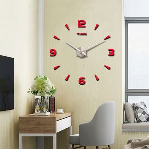 Horloge murale numérique 3D DIY de 47 pouces, décoration intérieure 2023, design unique et luxueux, autocollant acrylique créatif, horloges murales modernes - Product Image 5