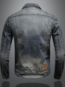 Giacca di Jeans Autunnale <span class=keywords><strong>da</strong></span> <span class=keywords><strong>Uomo</strong></span> Stile <span class=keywords><strong>Moto</strong></span> di Tendenza Versione Coreana Slim Fit Giacca di Jeans Retrò Casual Elegante OEM - Product Image 4