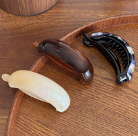 Pince à cheveux artisanale en acétate, motif mignon, avec clip torsadé, pince banane, pince horizontale, pince supérieure, collection Gold-label