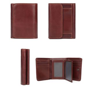 Portefeuille multifonctionnel en cuir véritable pour homme avec plusieurs compartiments pour billets et design multi-positions - Product Image 5
