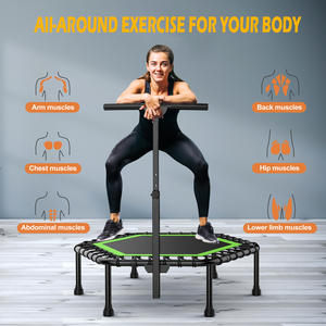 Trampoline d'intérieur MIJUMP 48 ''50'' avec guidon réglable Matériaux PP/EVA/PVC Élastique silencieux pliable pour adultes - Product Image 5