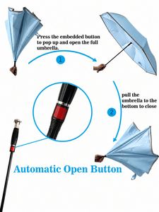 Parapluie inversé automatique à double couche coupe-vent, pliable et autoportant, pour voiture, voyage et usage extérieur - Product Image 3