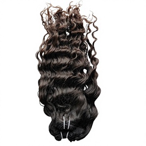 Cheveux indiens bruts cuticules alignés vierge un donneur non transformé ondulés extension de tissage de cheveux humains Double trame Machine cheveux humains - Product Image 1
