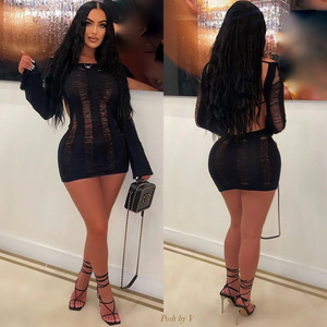 6 Sex Girl Örme Elbise Kadınlar için Trendy ve Seksi Giyim 