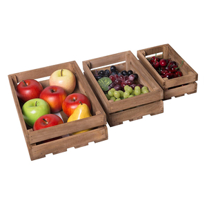 Cesta de frutas de regalo de madera de Navidad vacía - Product Image 1
