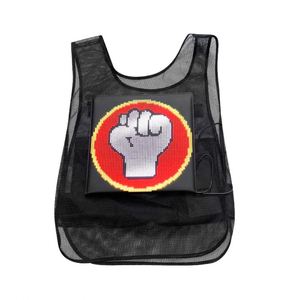 Gilet d'affichage à LED couleur portable Gilet LED vêtements Gilet LED coloré lueur dans la veste sombre avec affichage LED pour la lumière publicitaire - Product Image 3